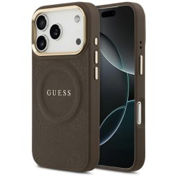 Husa Husa pentru iPhone 17 Pro - Guess Peony Hot Stamp MagSafe (GUHMP17LPSAMSECW) - Brown