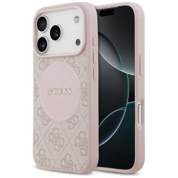 Husa Husa pentru iPhone 17 Pro Max - Guess 4G Circle Classic Logo MagSafe (GUHMP17XP4PGRSGP) - Pink