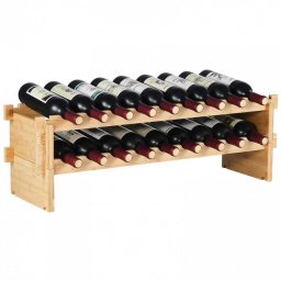 Mobilier interior Raft pentru 18 de sticle de vin, Stivuibil, 2 niveluri, Vivatechnix Modular, 850x250x275 mm, Lemn bambus, Maro