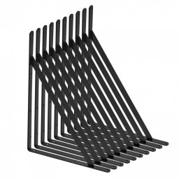 Mobilier interior Set 10 suporturi pentru rafturi, Vivatechnix 308 x 209 x 25 mm, Otel, Negru, max 72.6 kg, Grosime 3 mm