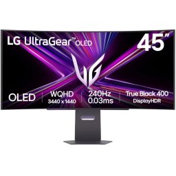 Monitor Gaming LED Curbat LG UltraGear 45GX900A-B.AEU, 44.5" UWQHD OLED, 240 Hz, 0.03 ms, Black