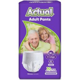 Scutece tip Chilot Incontinenta, Actual Double, XL 130-170 cm, 30 Bucati