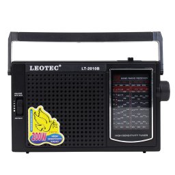 Radio portabil Leotec 2,5W cu 12 benzi FM/TV/MW/SW, alimentare priza/baterii