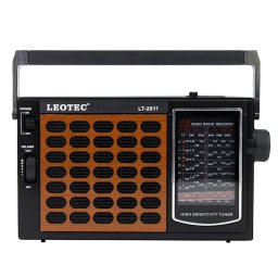 Radio portabil Leotec cu 12 benzi FM/MW/SW, antena telescopica 70 cm si jack 3.5 mm