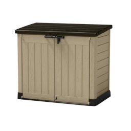 Dulap de depozitare gradina Curver Store-It-Out Midi 845 L, bej-maro