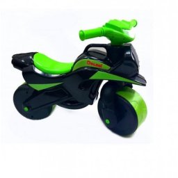 Motocicleta de împins pentru copii MyKids Music, verde-negru