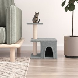Ansamblu pisici cu stalpi din funie sisal, gri deschis, 48 cm GartenMobel Dekor