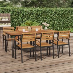 Masa gradina picioare forma ac de par 200x90x75 cm, lemn acacia GartenMobel Dekor