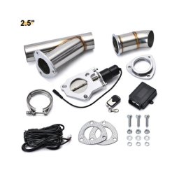 Kit cut off valve evacuare auto 63 mm inox cu telecomanda si V-band