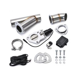 Kit valve evacuare auto 76 mm din inox cu telecomanda si colier V-band