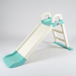 Tobogan pentru copii MyKids alb-turcoaz, 140 cm, interior/exterior