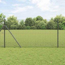 Gard exterior din otel gri, rezistent la intemperii, 100 x 1 m
