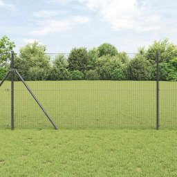 Gard din plasa de sarma gri 100 x 1 m, otel rezistent exterior