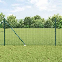Stalp de gard verde din otel pentru exterior, 10 x 1 m, vidaXL