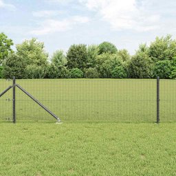 Gard exterior din otel gri, 25 x 0,6 m, plasa 12 x 12 mm, vidaXL