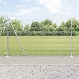 Set stalpi gard argintii din otel galvanizat 10 x 1,5 m pentru exterior