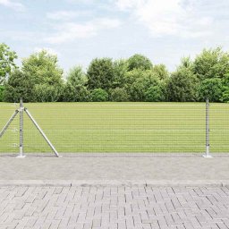 Gard exterior din otel galvanizat argintiu, 50 x 0,5 m, vidaXL
