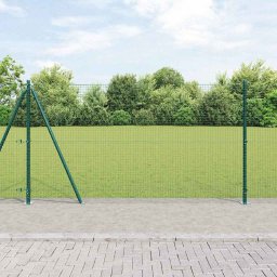 Gard exterior din otel verde 10 x 1,2 m, rezistent la intemperii