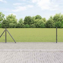 Stalpi pentru gard exterior din otel gri, 10 x 0,5 m, vidaXL