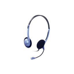 CASTI Genius, "HS-02B", cu fir, standard, utilizare multimedia, microfon pe brat, conectare prin Jack 3.5 mm x 2, albastru, "31710037100", (timbru verde 0.8 lei)