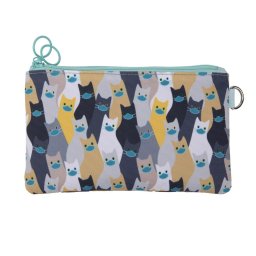 Penar Penar dublu cu fermoar si masca material textil, ZIPIT Face-It Cats - gri