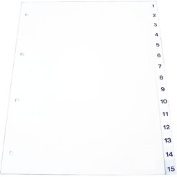 Index plastic gri, numeric 1-52, A4, 120 microni, Optima