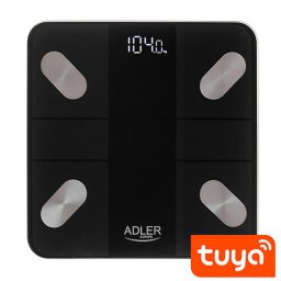 Cantar Cântar corporal inteligent 180 kg, Bluetooth, 18 parametri, aplicație Tuya Smart, display LED, sticlă securizată