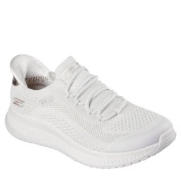 Pantofi dama sport din material textil, Skechers BOBS SQUAD 4 - DIRE 117743 OFWTOFF WHIT, alb