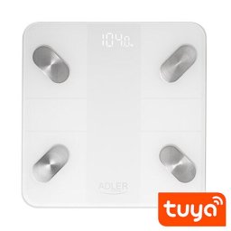 Cantar Cântar corporal inteligent 180 kg, Bluetooth, 18 parametri, aplicație Tuya Smart, display LED, sticlă securizată