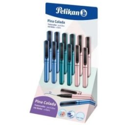 Roller Pina Colada, 0.7 mm, Ambidextru, 1 Rezerva Albastra Inclusa, 3 Culori Metalizate Asortate, 12 Bucati