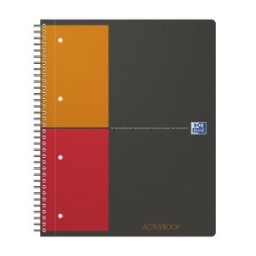 Agenda Organizator Oxford International Active Book, A4 + 80 File, Hartie Optik 90 g / mp, Scribzee, Matematica, Gri