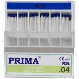 Set 2 x 60 Conuri din Hartie Absorbanta ISO 30, Albastru, Marimea 4, pentru Uscarea Canalelor Radiculare