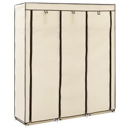 Sifonier cu compartimente si bare, crem, 150x45x175 cm, textil GartenMobel Dekor