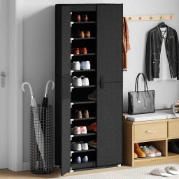Pantofar, negru, 60 x 30 x 166 cm, material textil GartenMobel Dekor