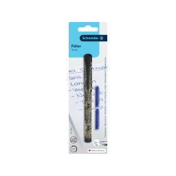 Stilou Schneider Voice + 2 rezerve/blister, 2026/2027, negru