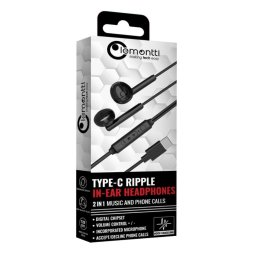 Casti Stereo Type-C Lemontti Ripple, Negru