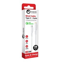 Lemontti Cablu Wind Fast Charge Type-C la tip Lightning, PD 30W, 1.2m, Alb