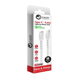 Lemontti Cablu Type-C la tip Lightning, 25W, 0.5m, Alb