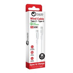 Lemontti Cablu Wind Fast Charge Type-C la Type-C, PD 65W, 0.5m, Alb
