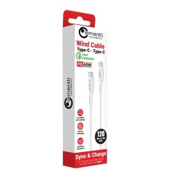 Lemontti Cablu Wind Fast Charge Type-C la Type-C, PD, 65W, 1.2m, Alb