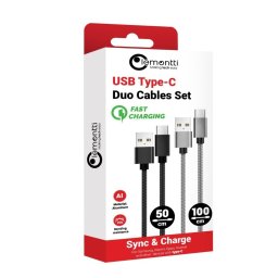 Lemontti Set Cabluri Bending Aluminum USB-A la Type-C, 0.5m + 1m