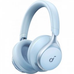 Casti Anker Soundcore Space One, Over-Ear, utilizare multimedia, Bluetooth 5.3, wireless, durata baterie pana la 55 ore, Noise cancelling, ANC, 3 x mic, albastru, A3035G31 (timbru verde 0.8 lei) - 0194644138813