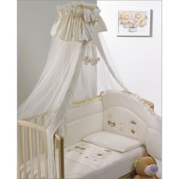 Baldachin patut lemn cu suport de prindere inclus Real Bears Ivory 620x180 cm