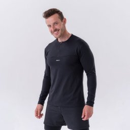 NEBBIA Tricou pentru bărbați Long-Sleeve Layer Up Black XXL