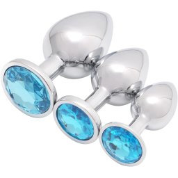 Set dildo Silver Blue Diamond