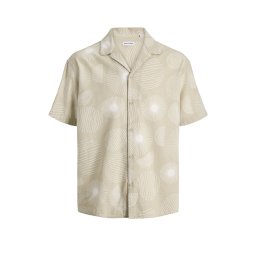 JACK & JONES Cămaşă Jjabstract Print Ss Resort 12290408 11-4201 TCX cloud dancer