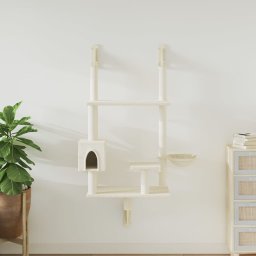 Ansamblu pisici de perete cu stalp de zgariere, crem, 153 cm GartenMobel Dekor