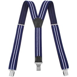 Bretele late pentru pantaloni albastru-alb 4 cm