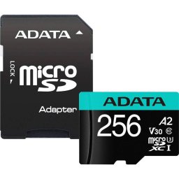 Card de memorie ADATA microSDXC Premier Pro, 256GB, Clasa 10 + Adaptor SD