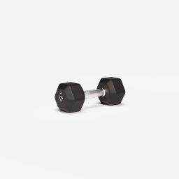 Ganteră hexagonală de crosstraining și bodybuilding Dumbell 7,5 kg, Negru